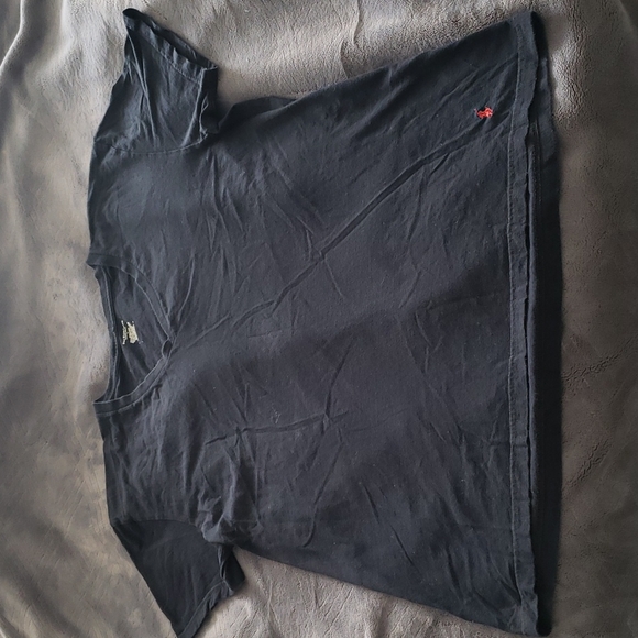 Mens Black Vee Neck Ralph Lauren Polo T-Shirt - Picture 1 of 3